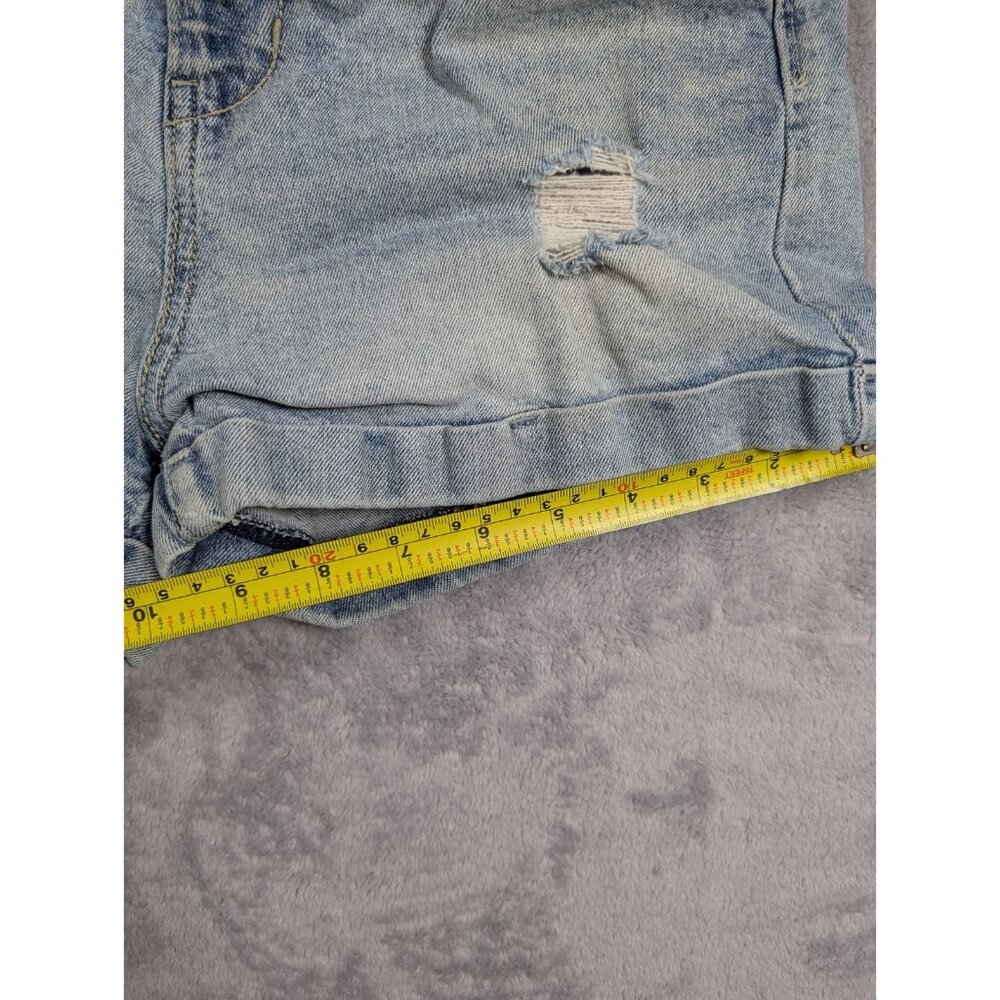 Levis Denizen Denim Mom Shorts Womens Size 3 26 Light Wash Distressed Cuffed Hem - Picture 8 of 10